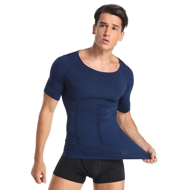 Men's Slimming High Compression Body Shaping Undershirt T-Shirt – ShapeCORE  Fitness